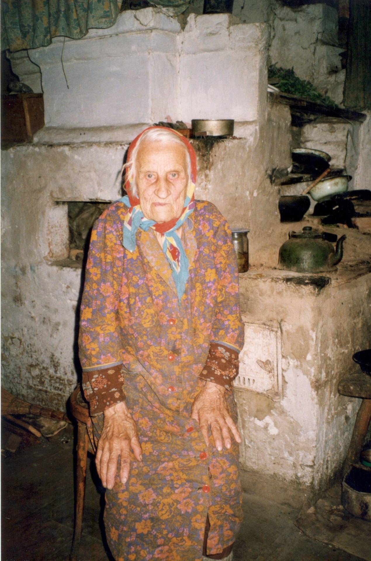 Мария Петровна Пономарёва. Село Нименьга, Онежский район, 1999 год